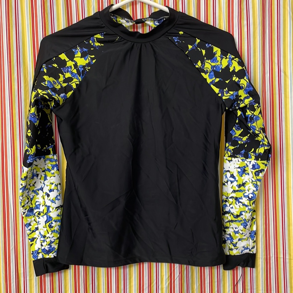 NWOT Peter Pilotto for Target Rashguard top with long sleeves colorful print! M